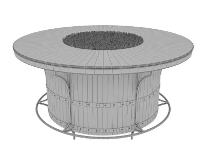 Barrel table Low-poly 3D model