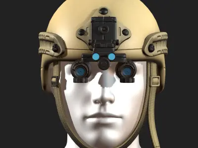 Helmet military combat soldier armor  Low-poly 3D model