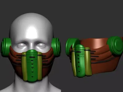 helmet high poly sculpt 3d printable  3D model 66