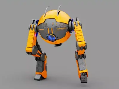 Combat robot  rigged character 3D model