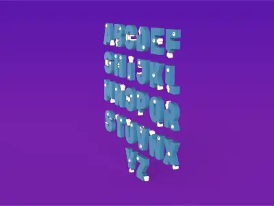 Cartoon Alphabet Halloween 001 Low-poly 3D model