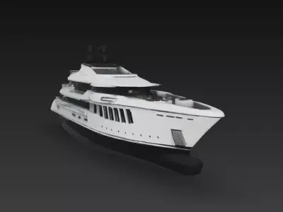 Ultra Luxury Mega Yacht Exterior - Modern Super Yacht 3D Model 3D print model