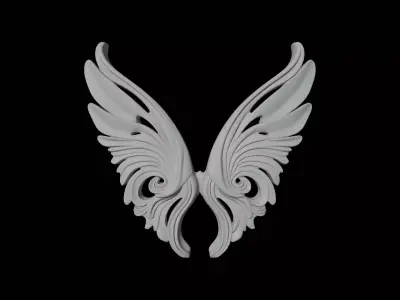 Decorative Wings Architectural Ornament 3D print model