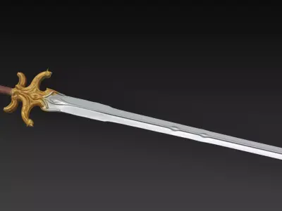 Solaria Sunblade - Celestial Holy Light Sword Low-poly 3D model