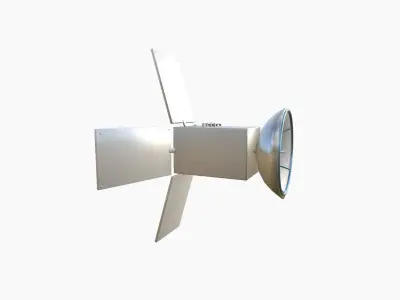 Satellite G03 White Blue - SciFi Space Design Low-poly 3D model