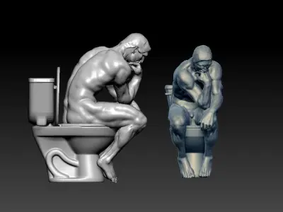 THE THINKER - TOILET EDITION STATUE - DECOR 3D print model