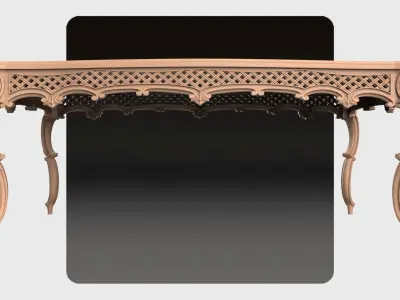 Carved dinner table for CNC 02 3D model