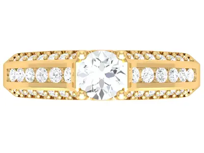 Elegant Casual Fashion Solitaire Ring 3D print model