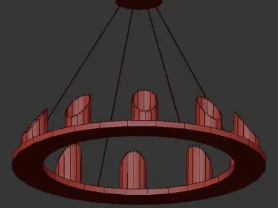 CUSTOM wooden chandelier 3D model