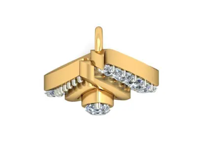 Pendant 3dm stl FBX OBJ Render Detail diamond in gold 3D print model get