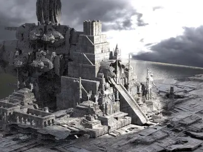 Towers of Ancient Past Aliens Return Kitbash 3D model