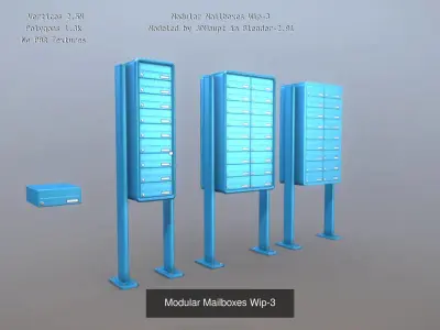 Apartment Block Mailbox 1  3D Model Pack