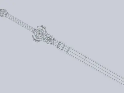 Scifi sword Low-poly 3D model