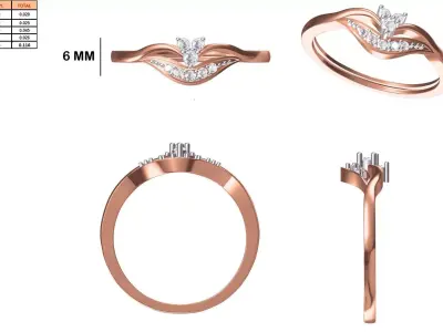 Ladies-Elegant Stone Rings For Womens 42 3D print model