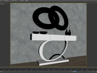 3D CONSOLE MODEL 3D model modern table with mirror 3D model