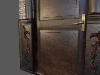 Old Wood Door Low-poly 3D model shop