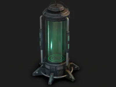 Sci Fi Cryopod Low Poly Low-poly 3D model