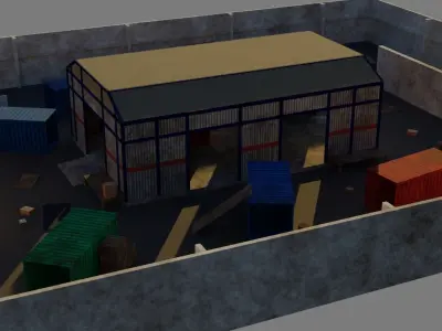 FPS Game Environment - PBR Low-poly 3D model