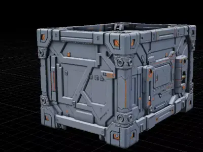 Stylized Modular Crate Game Ready Environment 3D Model Low-poly 3D model