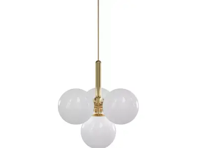 RAFFIN pendant light with three balls hanging from brass chain 3D model