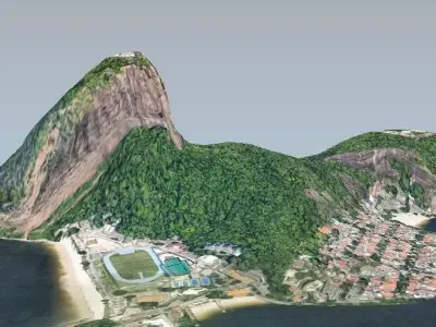 Sugar Loaf Mountain Low-poly 3D model