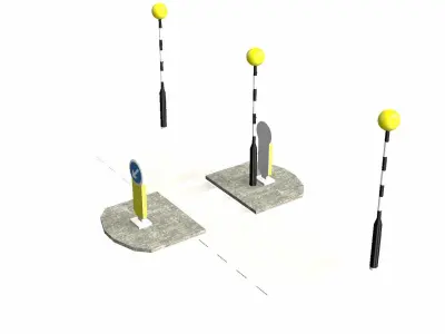 Zebra Crossing Low-poly 3D model