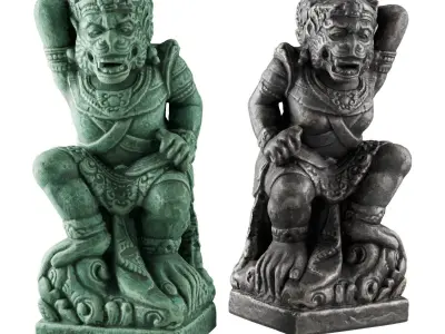 Asian Monkey god sculpture 3D model