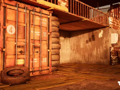 Post Apocalyptic Desert Environment Low-poly 3D model