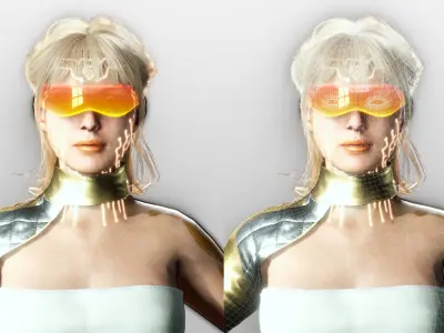 Sci-Fi Girl Character Lyra Solaris Futuristic Female Low-poly 3D model