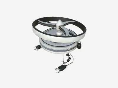 Flying Robot I09 White Dust - SciFi Character Design Low-poly 3D model