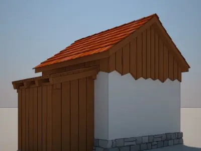 Cartoon Medieval House 07 3D model