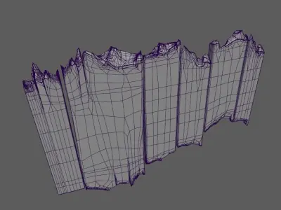Planks broken uber meshes subd 3D model