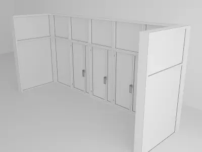 Panoramic windows Door Entrance 7 Low-poly 3D model