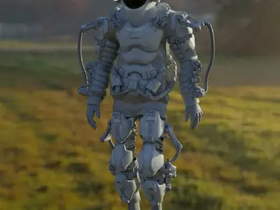 Space suit - Scifi astro ranger 2 Low-poly 3D model