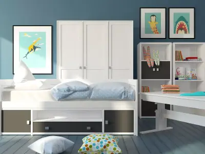 Kid bedroom Free 3D model