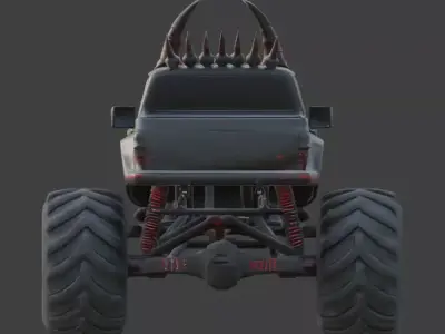 Possessed Demon Monster Truck 3D Model Low-poly 3D model