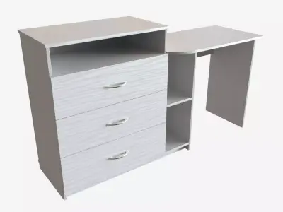 Media Dresser and Desk Combo 3D model