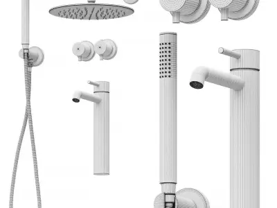 Bathroom plumbing set 3D model