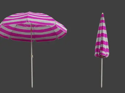 Beach Umbrella Game-Ready Low-poly 3D model