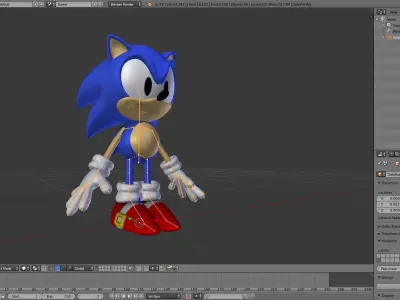 CLASSIC SONIC - FULL RIGGED - GABOKAR 3D model