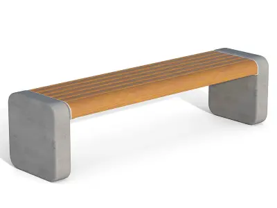 City bench 06 Low-poly 3D model
