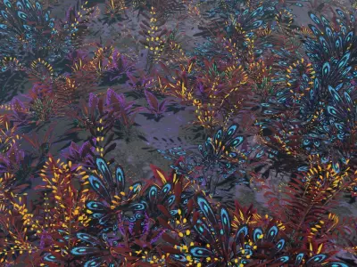 Glowing alien herbs 6 Low-poly 3D model