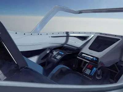 Sci Fi Futuristic Fighter Cockpit Low-poly 3D model