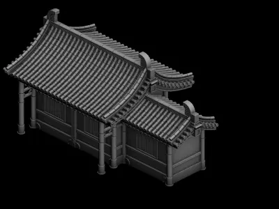 Game Building - Yan overlooking the house 01 3D model