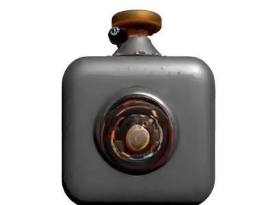 Aged Industrial Control Unit Low-poly 3D model