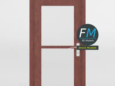 Double glass door 3D model