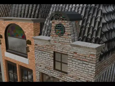 Row of Dutch Inspired Homes Free 3D model