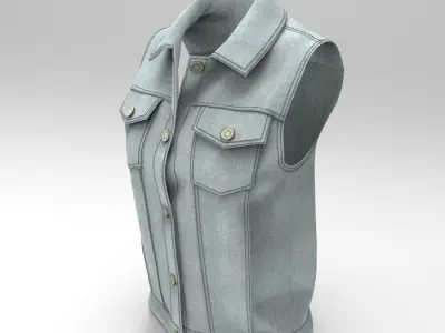 Denim vest    High poly 3D model