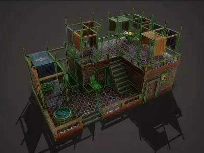 Medieval Tailor Shop Low-poly 3D model