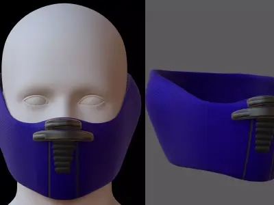 Gas mask helmet 3d model scifi Low-poly  Low-poly 3D model